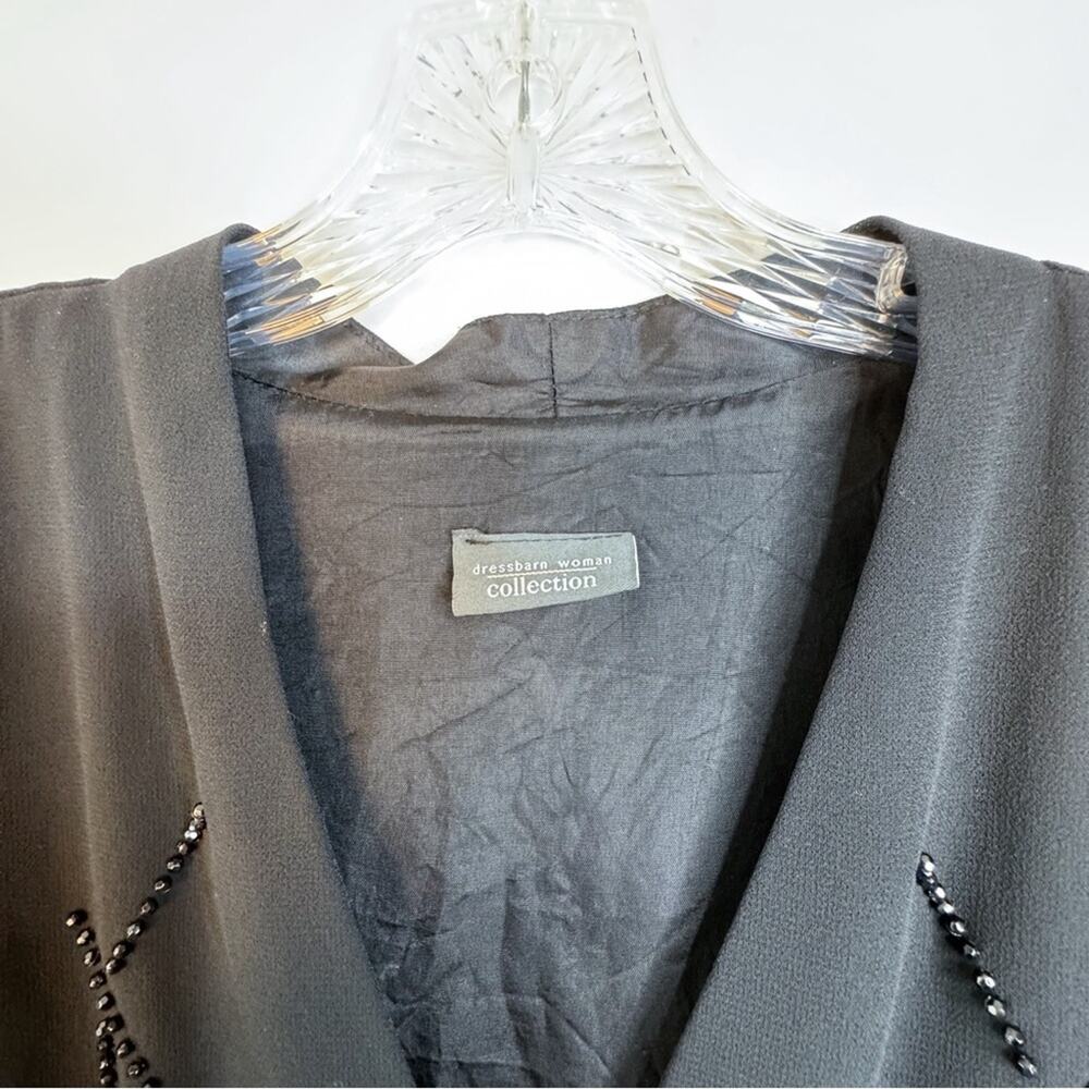 Vintage Dress Barn Womens Black Beaded Top Size 24W Party Chic Cocktail Elegant - Picture 6 of 7